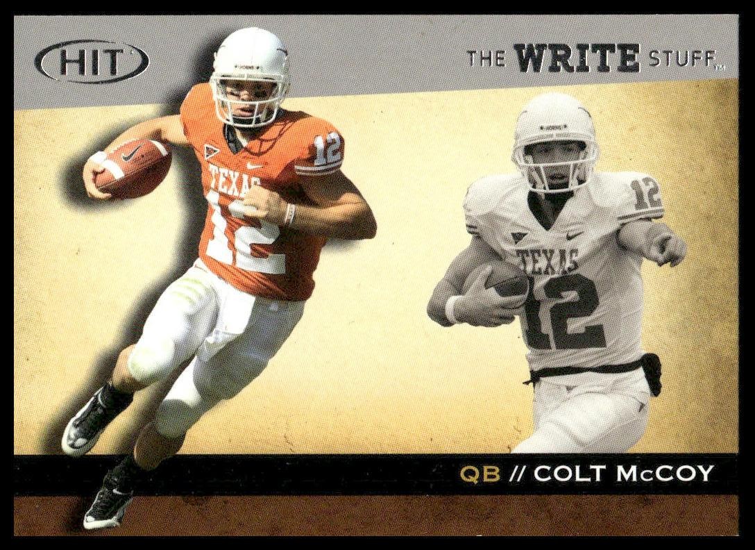 Colt McCoy SA-GE Hit the Write Stuff #WS7 Base