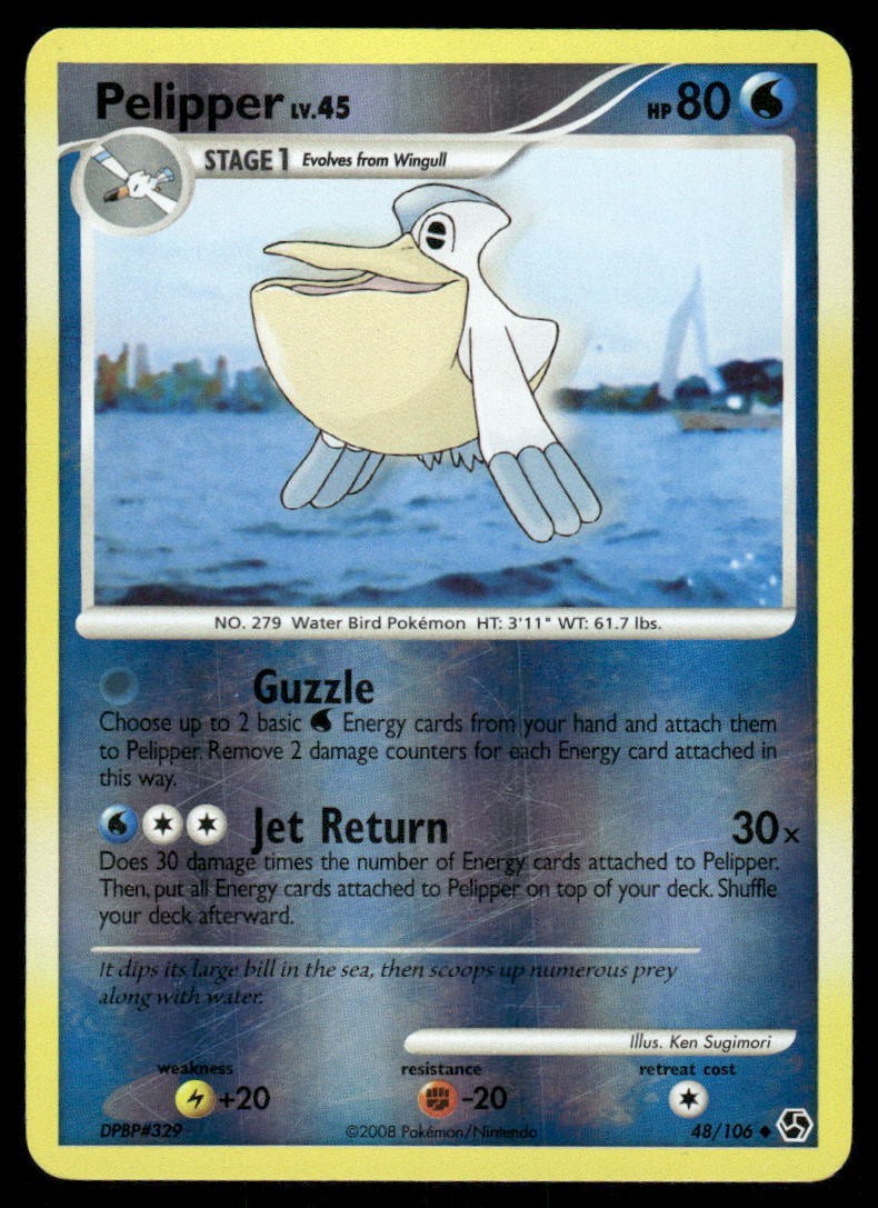 2008 Pokemon Pelipper Uncommon Great Encounters 48/106 Reverse Holo DMG