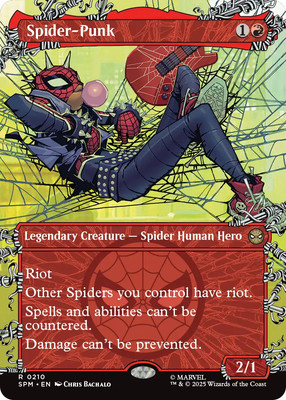 Spider-Punk 0210 ~ **Foil, Borderless** Rare MTG Marvel Spider-Man