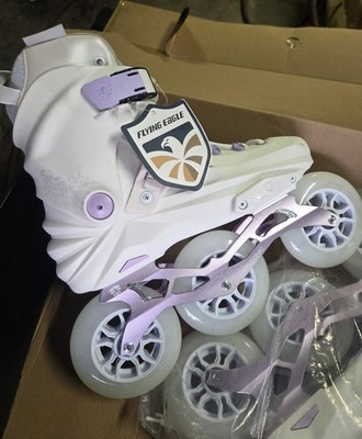 Flying Eagle Reaver X7T Inline Skates White Purple Size 42 Plastic Metal Mesh