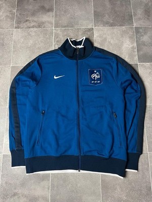 Vintage Nike Zipper Frankreich y2k dunkelblau/weiß (L)