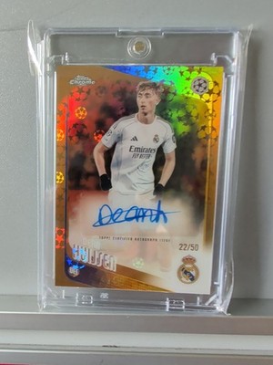2025-26 Topps Chrome UEFA UCC Dean Huijsen Auto Gold  /50 Real Madrid/Spain 