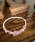 Beachy Frosted Flower Elastic Stretch Women’s Anklet With Glass Beads-Size 9 — photo 2