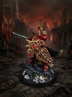 Warhammer 40K Armageddon Blood Angels Captain mit Reliktschild Pro Painted