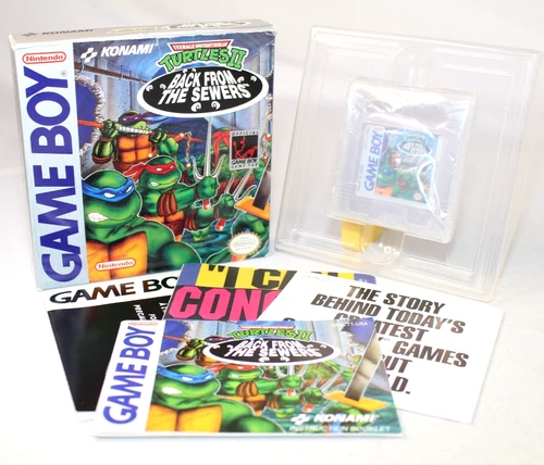 TMNT Turtles II: Back from the Sewers Game Boy Complete CIB NICE w/ RARE POSTER!