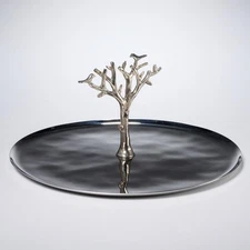Michael Aram Tree of Life Silver Tone Cookie Appetizer Serving Plate Platter