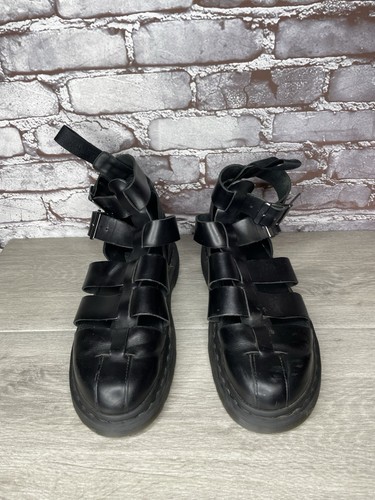 Dr. Martens Geraldo Black Leather Strap Gladiator Wedge Sandals Men’s 9M US/42EU - Picture 22 of 23