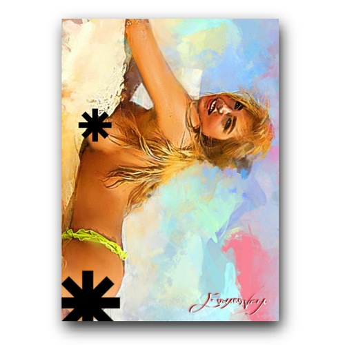 Kate Upton #32 Art Card Limited 44/50 Edward Vela Signed (Censored)