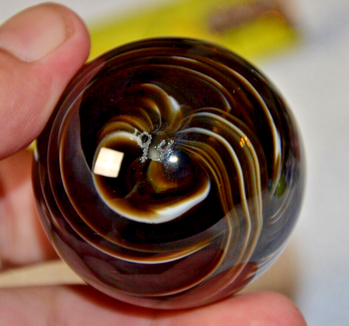 Amazing JOE RICE Handmade FANCY SWIRL (1 7/8/54MM) Art Glass MARBLE 94' - Picture 4 of 5