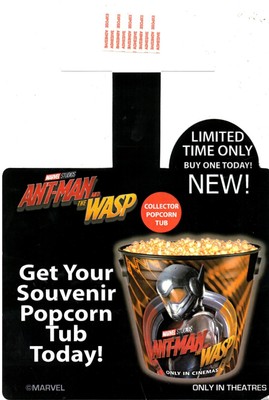 Ant-Man and The Wasp 2018 Movie Theater Display Wobbler 200 oz Popcorn Tub