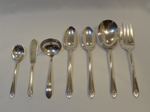 Placa de plata internacional vintage MANHATTAN Rogers & Bro 103 piezas 12 lugares - Imagen 15 de 23