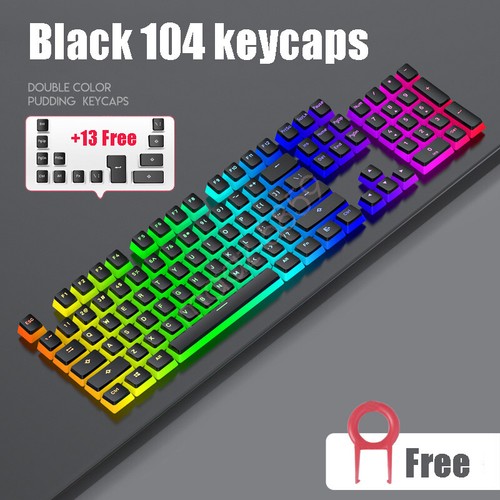 NEW Pudding Keycaps Double Shot PBT Keycap Translucent Layer DIY RGB 104+13-Key - Picture 6 of 14