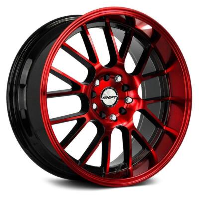 18 inch 18x8.5 Shift CRANK Candy Red wheels rims 5x120 +30