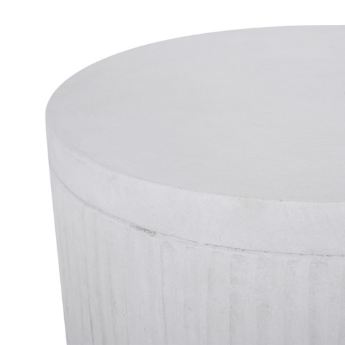 15"Round Magnesium Oxide Outdoor /Indoor End Accent Side Table Patio Table White - Picture 10 of 10