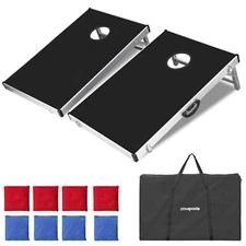 Cornhole Bean Bag Toss Set Boards Outdoor Party Game Toys All Ages W/Carry Case