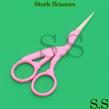 Stork Embroidery Scissors Eyebrow Sewing Thin Point Edge Color Coded BTS-157