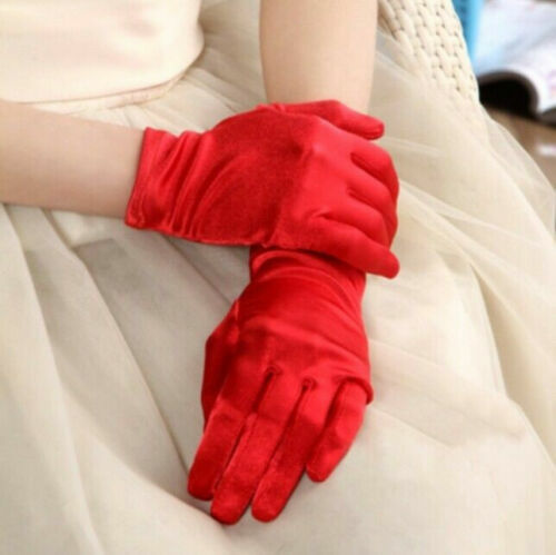 Short Wedding Bridal Satin Gloves Opera Gloves Dancing Party Gloves for Womens - Picture 16 of 20