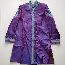 Men’s/Groom’s Indian Asian Wedding Sherwani Suit Purple/Blue Embroidered Details