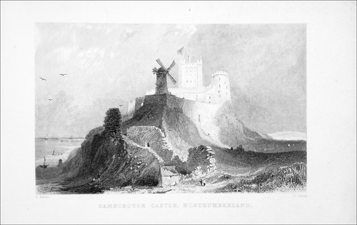 Großbritannien - BAMBOROUGE CHÂTEAU (Northumberland) - Gravur 19. Jahrhundert - Bild 2 von 2