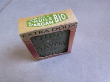 LOT SAVON HUILE OLIVE & ARGAN BIO + PIERRE PONCE + BOITES SAVON  NEUF 