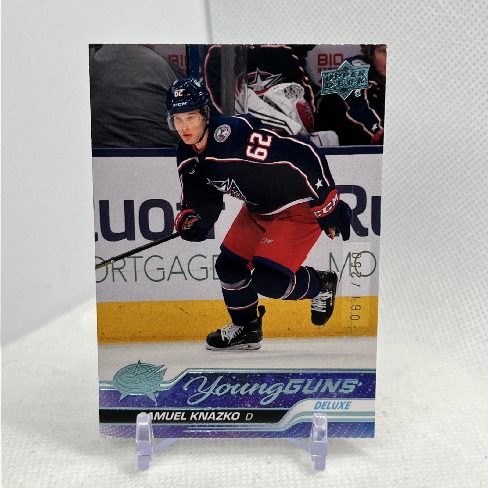 2023-24 Upper Deck Series 2 Young Guns Deluxe /250 Samuel Knazko #483 Rookie RC
