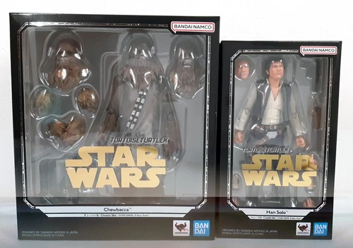 S.H.Figuarts Han Solo Chewbacca Star Wars A New Hope versión clásica Figura Bandai