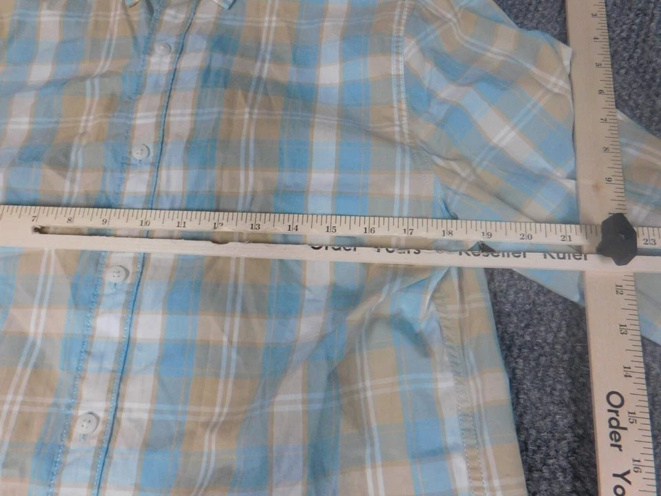 Bixby Mens Shirt Medium Medium slim plaid blue - Image 4 of 4