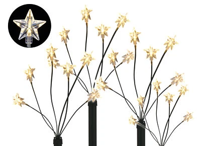 SPETEBO Barras de luz LED para jardín estrella - Juego de 4 con 24 LED - Balcón Navidad Decoración Exterior