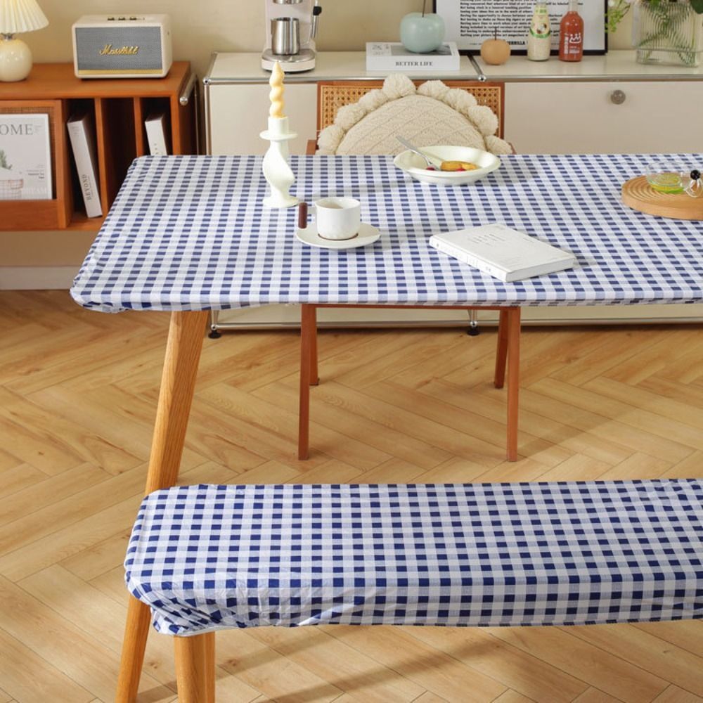 Table Cover Fitted Vinyl Tablecloth Elastic Waterproof Dining Table Covers eBay
