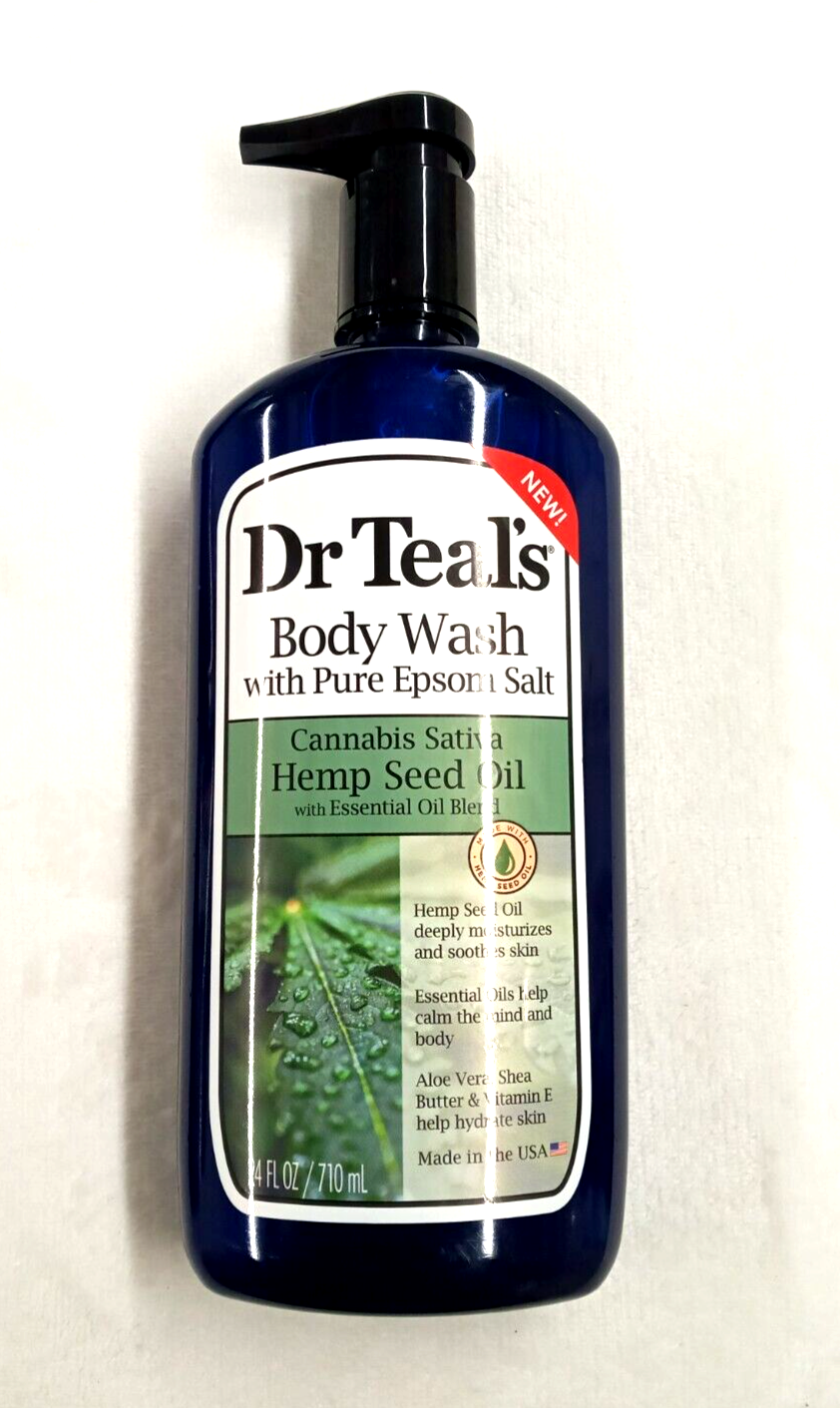 3 Dr Teal's Epsom Body Wash Sativa Hemp Seed Oil w/ Aloe Vera Shea
