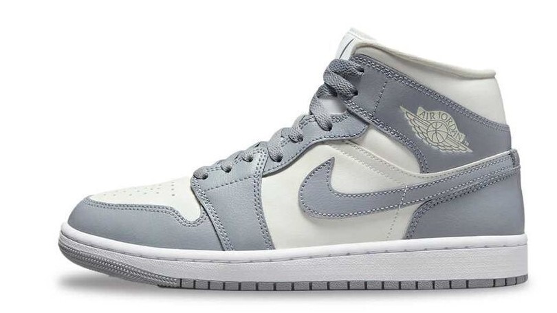 Nike WMNS Air Jordan 1 Mid Grey Sail BQ6472-115 US W6.5 - 12 Nike WMNS Air Jordan 1 Mid Grey Sail BQ6472-115 US W6.5 - 12