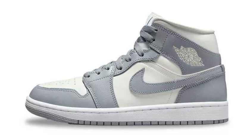 Nike WMNS Air Jordan 1 Mid Grey Sail BQ6472-115 US W6.5 - 12