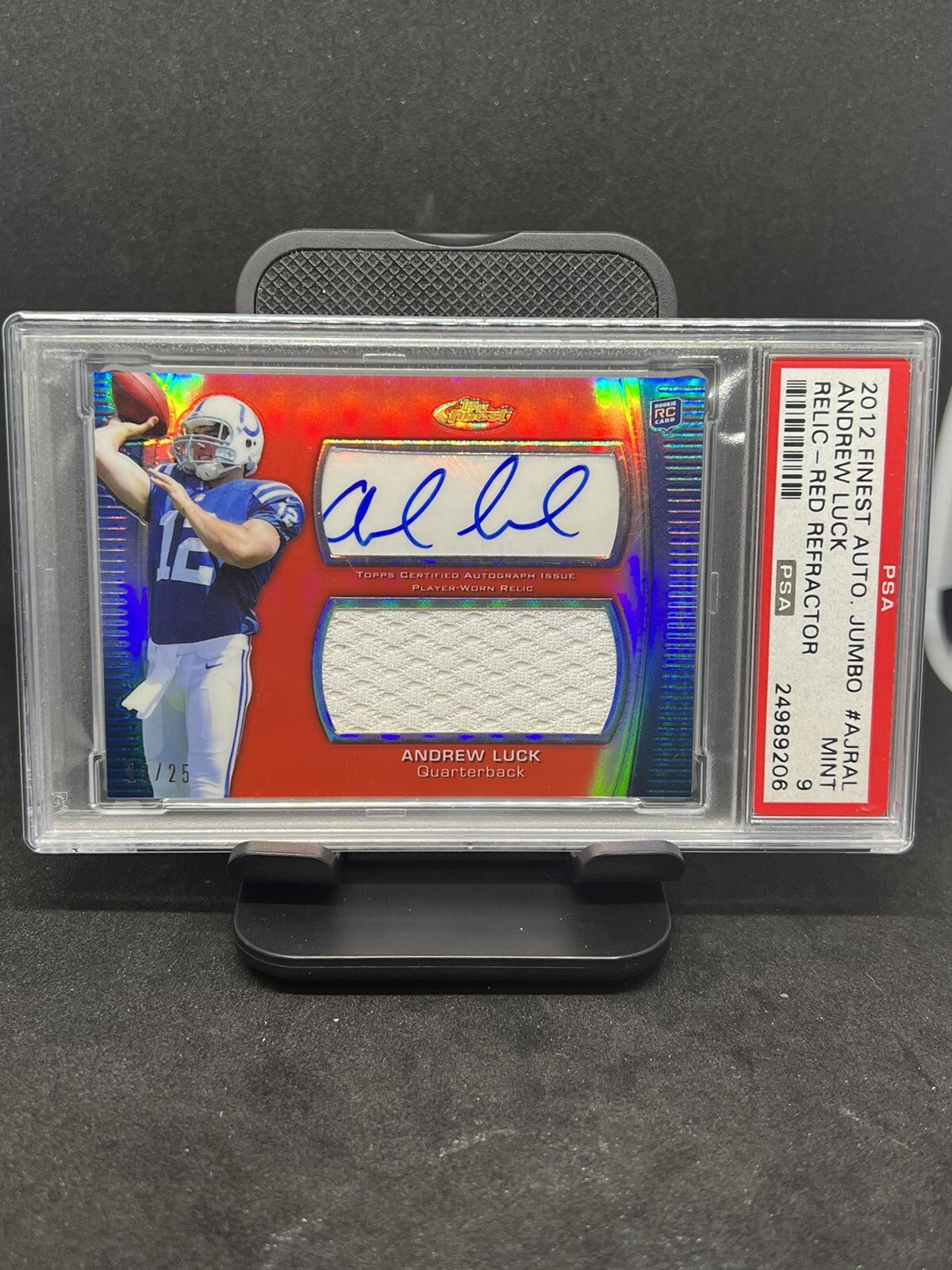 Andrew Luck Finest Autograph Jumbo Relic #AJRAL Red Refractor