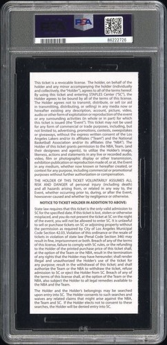 11/30/14 Lakers Kobe Bryant 6K Assists + Triple Double NBA Ticket Stub PSA 8 NM - Picture 2 of 2