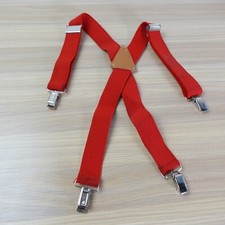 Gymboree Suspender Boy Red Clip On X Back Adjustable Strap Stretch ENGLAND