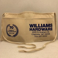 Vtg three pocket Charlotte North Carolina pencil hardware Store Nail Apron NOS