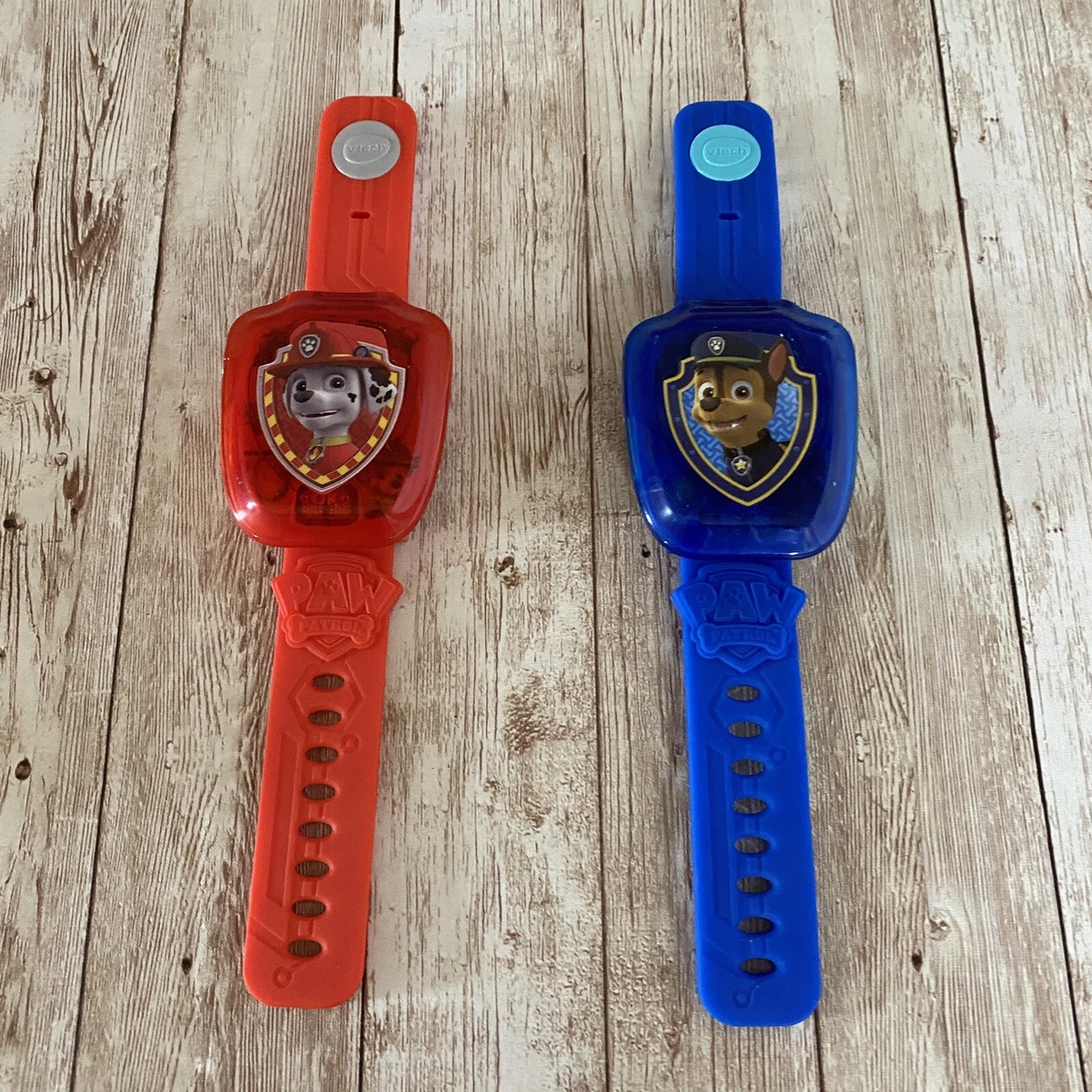 Vtech Paw Patrol Chase And Marshal Red + Blue Kids Learning Watch Spin  Master