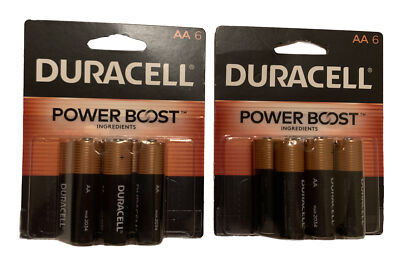 Duracell Power Boost AA Copper Top Batteries 6pack X 2  12 Batteries Exp 2034