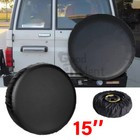 15" Spare Tire Cover Soft Wheel Protector PVC Leather Pure Black For Toyota RAV4