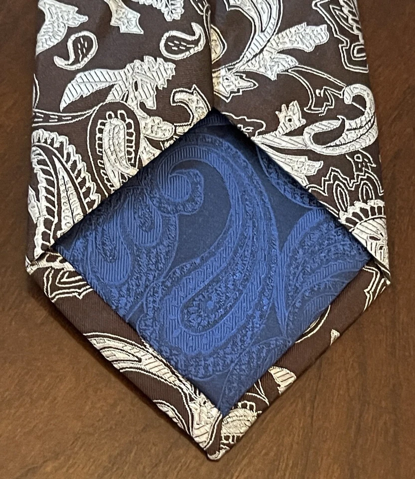 Corbata para hombre Enrico Venturi Cravatte marrón 100 % seda’s Foto 2 de 4