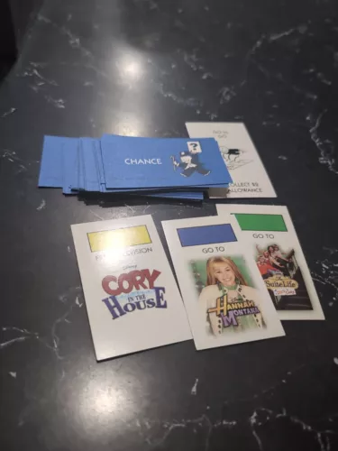 Monopoly Junior Disney Channel Edition Chance Cards Replacement 24 Carss