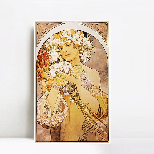 Framed Canvas Giclee Print Flower by Alphonse Mucha Wall Art Home Decor - Picture 2 of 17