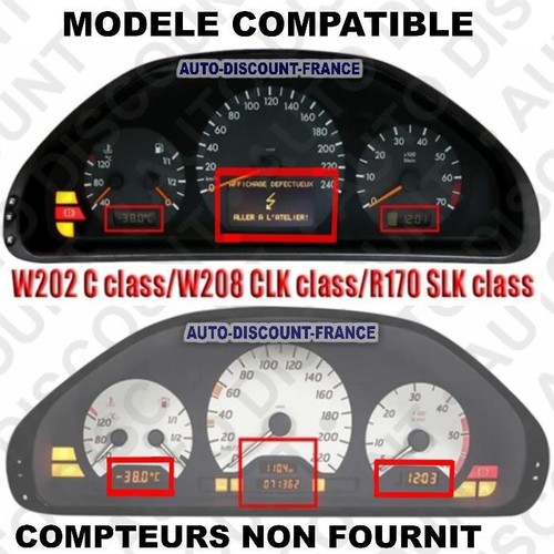 Ecran LCD pour compteur POUR MERCEDES CLASSE C,E, SLK W202, W208,W210, R170 - Picture 3 of 5