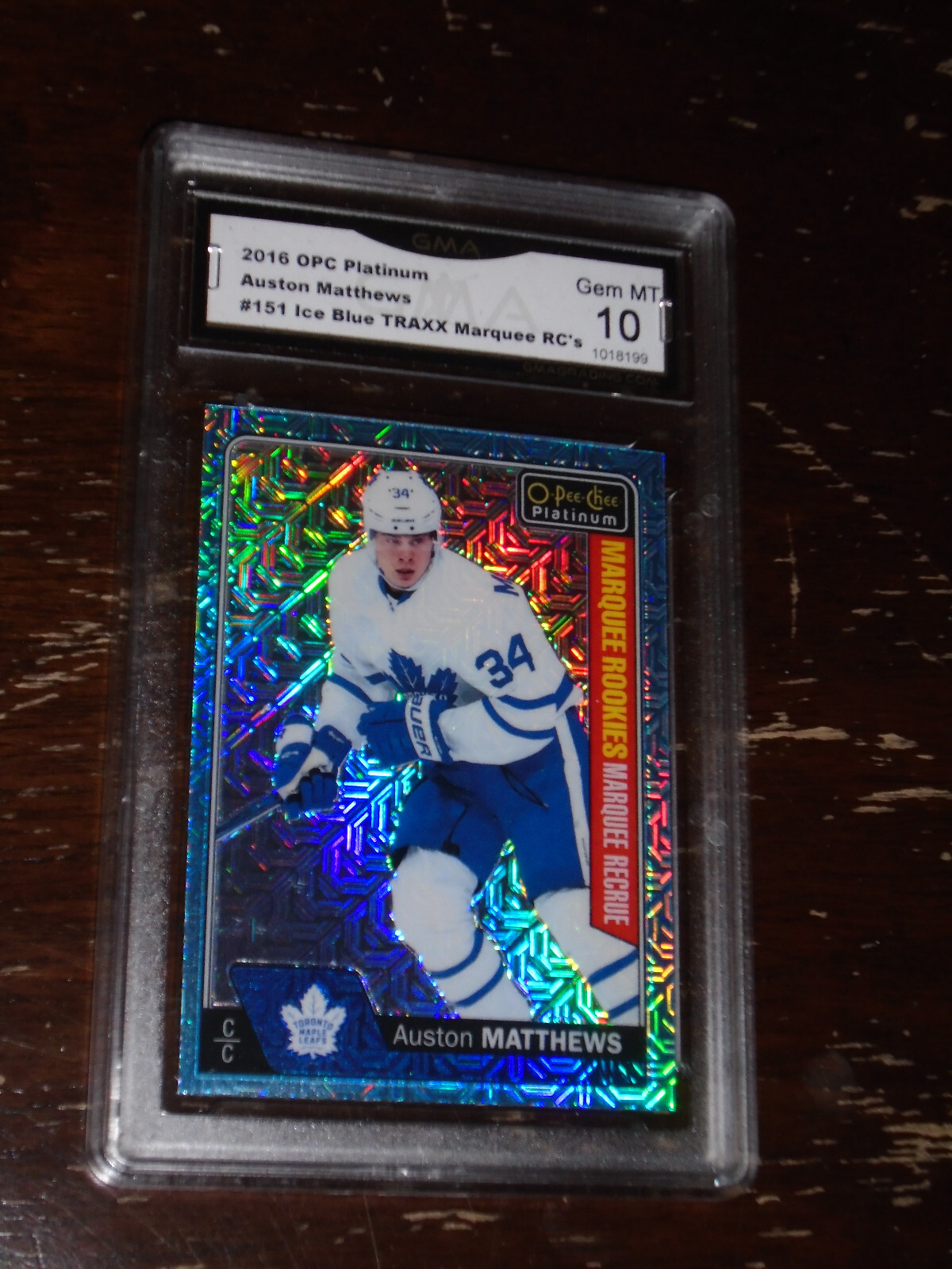 2016 O-PEE-CHEE PLATINUM/AUSTON MATTHEWS/ICE BLUE TRAXX/MARQUEE ROOKIE'S/GMA 10! view 2