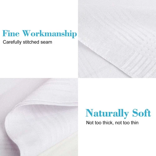 13x Handkerchiefs Cotton Classic Hankies Large Men Hankerchief Hanky Pocket Gift - Picture 3 of 16