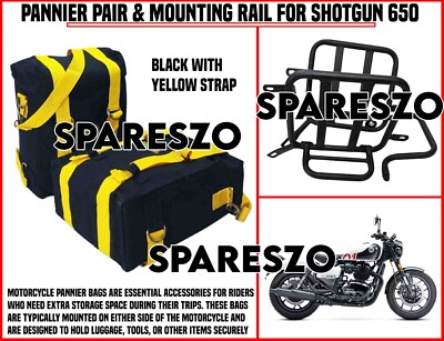 GEPÄCKTRÄGERPAAR & MONTAGESCHIENE SCHWARZ PASSEND für Royal Enfield SHOTGUN 650