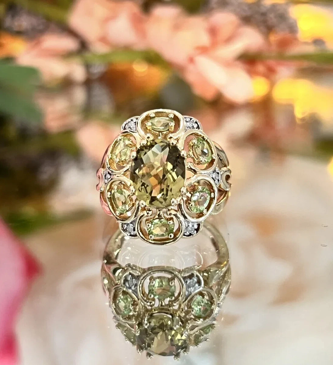 Citrine statement shop rings