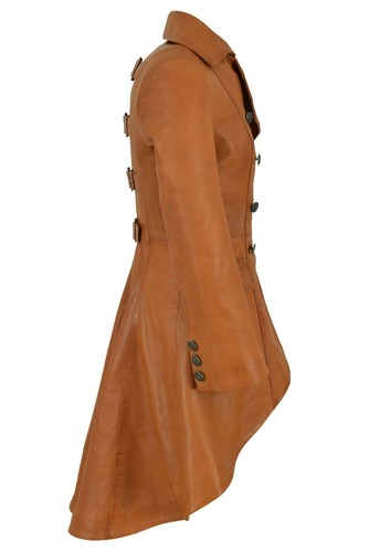 EDWARDIAN Ladies Genuine Lambskin Leather Jacket Back Buckle Gothic Coat 3491 - Picture 29 of 34