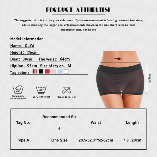 DE iEFiEL Damen Mesh Minirock Sexy Kurz Bodycon Unterrock Transparent Clubwear - 第 16/40 張圖片