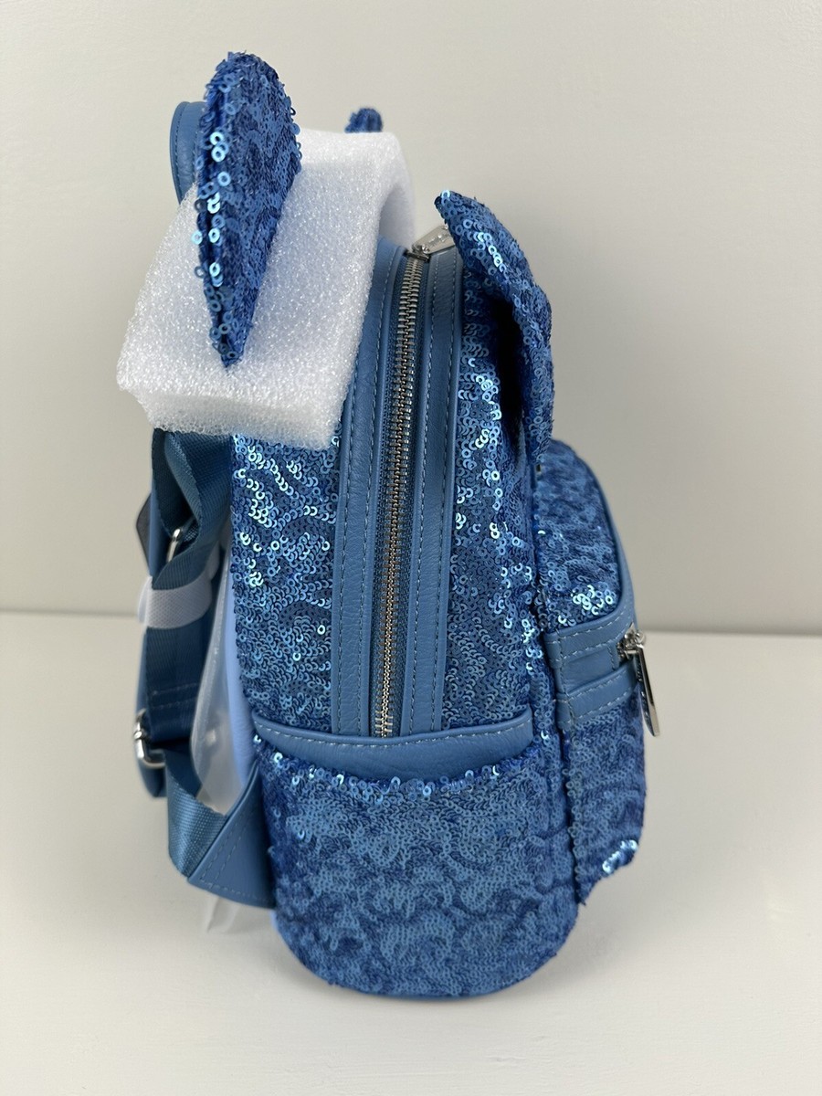 2024 Disney Parks LoungeFly Hydrangea Blue Sequin Minnie  display picture 3